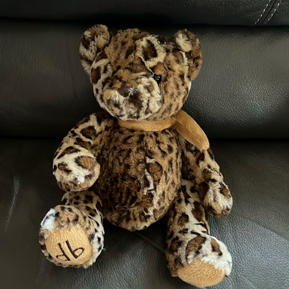 Dennis basso faux fur leopard stuffed bear